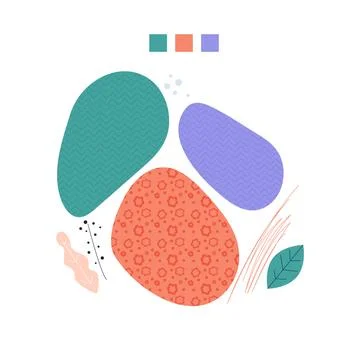 Set of abstract trendy graphic elements. Minimalist flat vector different shapes Stock Illustration