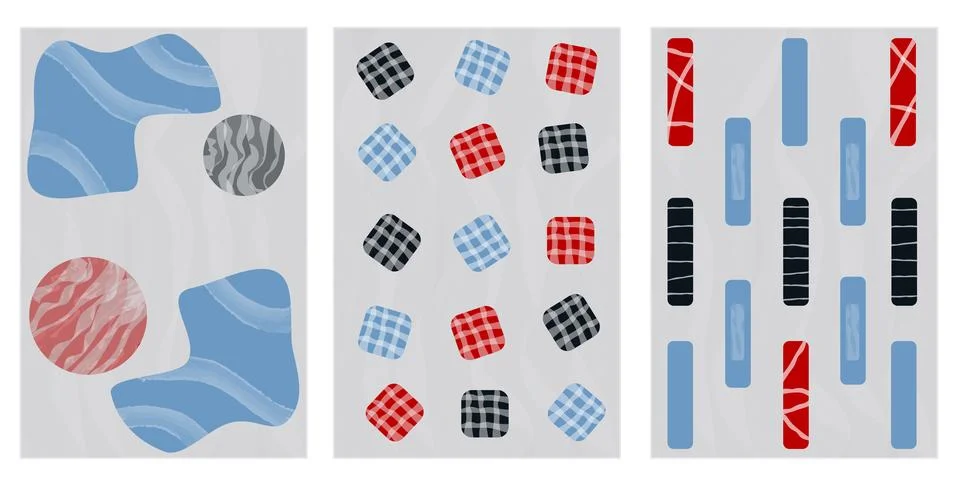 Set of abstract trendy posters. Stock Illustration