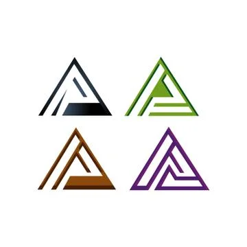 Set of Abstract triangle logo vector icon for Tech Corporate Business company Stock Illustration