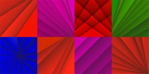 Set of abstract vector backgrounds with overlap red lines. Vector Illustration Stock Illustration