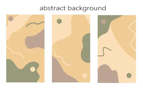 Set of abstract vector backgrounds in soft pastel shades. Illustrazione stock