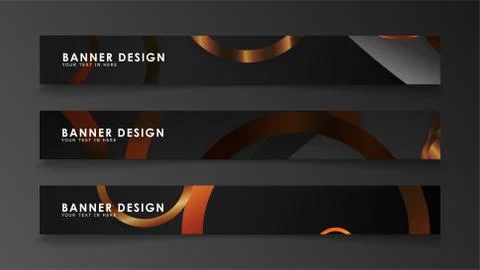 Set abstract vector banner backgrounds with wood color combination circles Stock Illustration