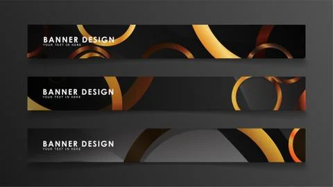 Set abstract vector banner backgrounds with wood color combination circles Stock Illustration