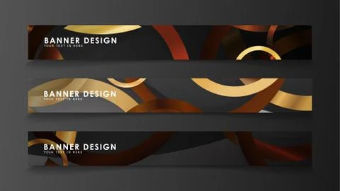 Set abstract vector banner backgrounds with wood color combination circles Stock Illustration