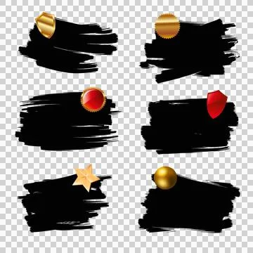 Set of abstract vector banner brushes for your design. Stock Illustration