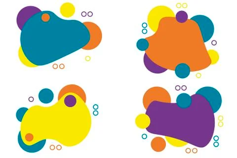 Set of abstract vector banners. Abstract set of blur free form shapes. Flat Stock Illustration