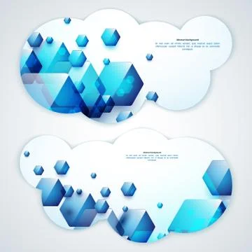 Set of abstract vector banners. Illustrazione stock