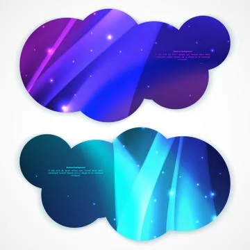 Set of abstract vector banners. Illustrazione stock