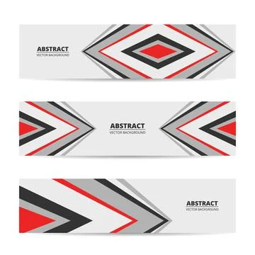 Set of abstract vector banners template. Abstract web banner design collection. Stock Illustration