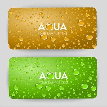Set of abstract vector banners with water - Illustration Stock Illustration