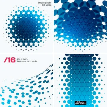 Set of Abstract vector blue design rounds Stock Illustration