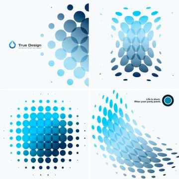 Set of Abstract vector blue design rounds 스톡 일러스트