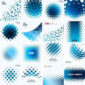 Set of Abstract vector blue design rounds イラスト素材