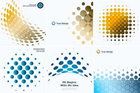 Set of Abstract vector blue design rounds 스톡 일러스트