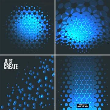 Set of Abstract vector blue design rounds イラスト素材