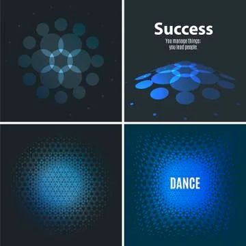 Set of Abstract vector blue design rounds イラスト素材