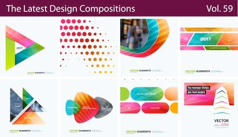 Set of Abstract vector design elements for graphic layout. Modern business イラスト素材