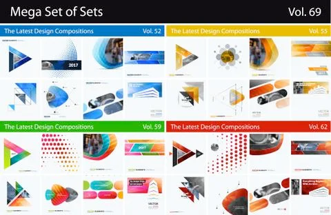 Set of Abstract vector design elements for graphic layout. Modern business Stock Illustration