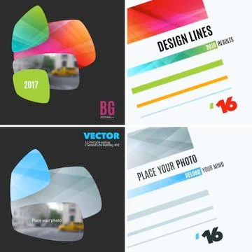 Set of Abstract vector design elements for graphic layout. Modern business Stock Illustration