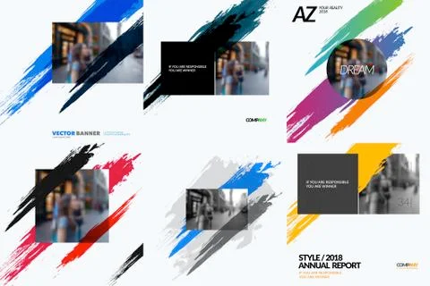 Set of abstract vector design elements for graphic poster Illustrazione stock