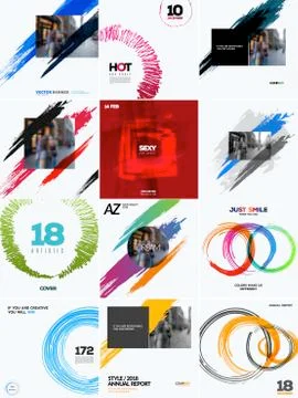 Set of abstract vector design elements for graphic poster 스톡 일러스트