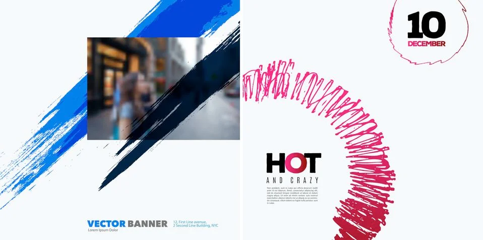 Set of abstract vector design elements for graphic poster 스톡 일러스트