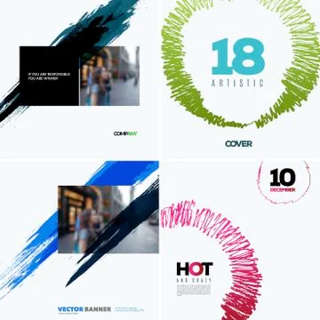 Set of abstract vector design elements for graphic poster Stock Illustration