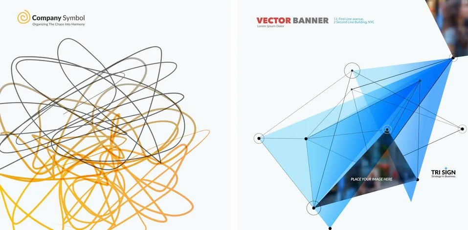 Set of abstract vector design elements for graphic template 스톡 일러스트