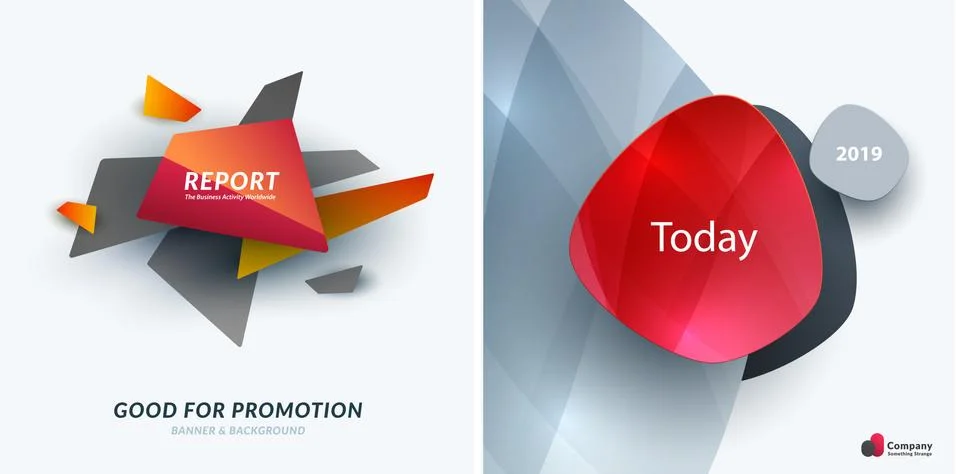 Set of abstract vector design for graphic template. Illustrazione stock