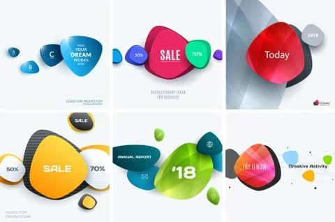 Set of abstract vector design for graphic template. Creative modern business Stock Illustration