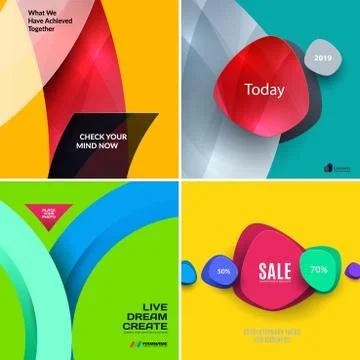 Set of abstract vector design for graphic template. Stock Illustration
