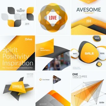 Set of abstract vector design for graphic template. Creative modern business Stock Illustration
