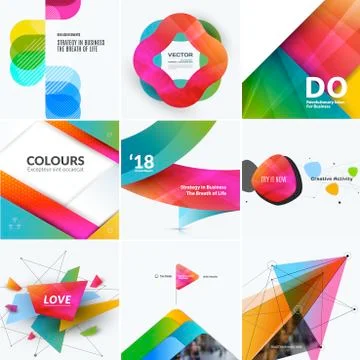 Set of abstract vector design for graphic template. Creative modern business Illustrazione stock