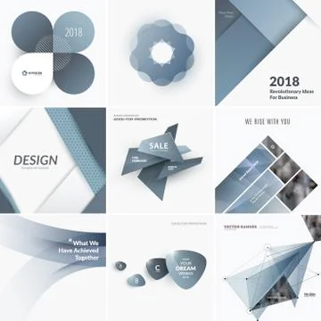 Set of abstract vector design for graphic template. Creative modern business Stock Illustration