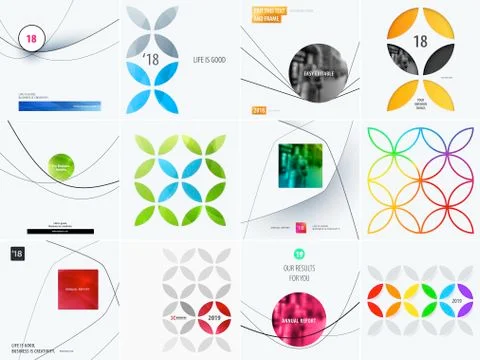 Set of abstract vector design for graphic template. Creative modern business Stock Illustration