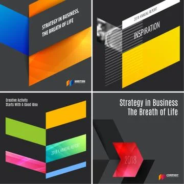 Set of abstract vector design for graphic template. Creative modern business Stock Illustration