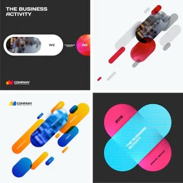 Set of abstract vector design for graphic template. Creative modern business Illustrazione stock