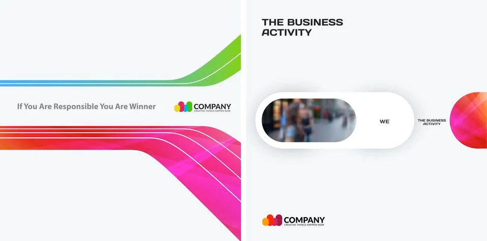 Set of abstract vector design for graphic template. Creative modern business Stock Illustration