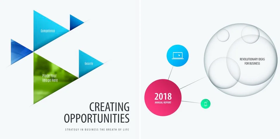 Set of abstract vector design for graphic template. Creative modern business Illustrazione stock