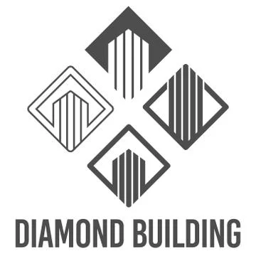 Set abstract vector illustration diamond building icon logo construction blac Ilustración de archivo