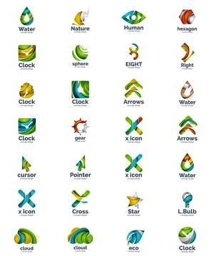 Set of abstract vector logo icons Illustrazione stock