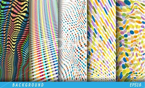 Set of abstract vector patterns for a wide range of applications, backgrounds Иллюстрация