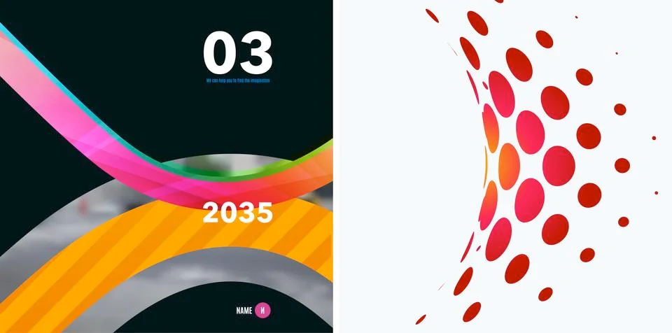 Set of abstract vector rounded design elements Illustrazione stock