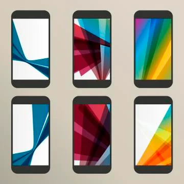 Set of abstract vector savers for screens Stock Illustration
