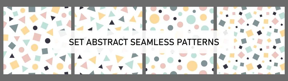 Set abstract vector seamless pattern. Abstract contemporary modern trendy Stock Illustration