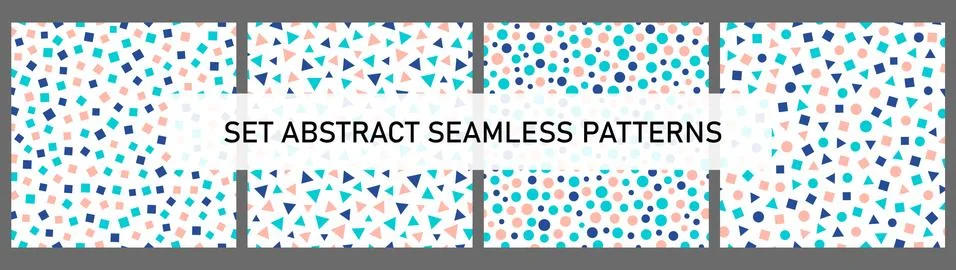 Set abstract vector seamless pattern. Best for polka dot fabric Stock Illustration