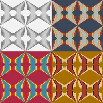 Set of abstract vector seamless patterns 스톡 일러스트