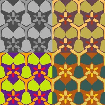 Set of abstract vector seamless patterns Stock Illustration