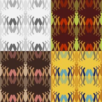 Set of abstract vector seamless patterns イラスト素材