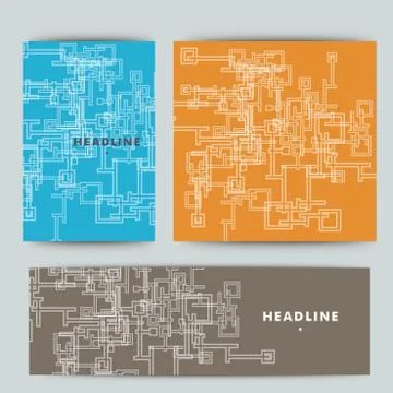 Set of abstract vector shapes on color background Illustrazione stock